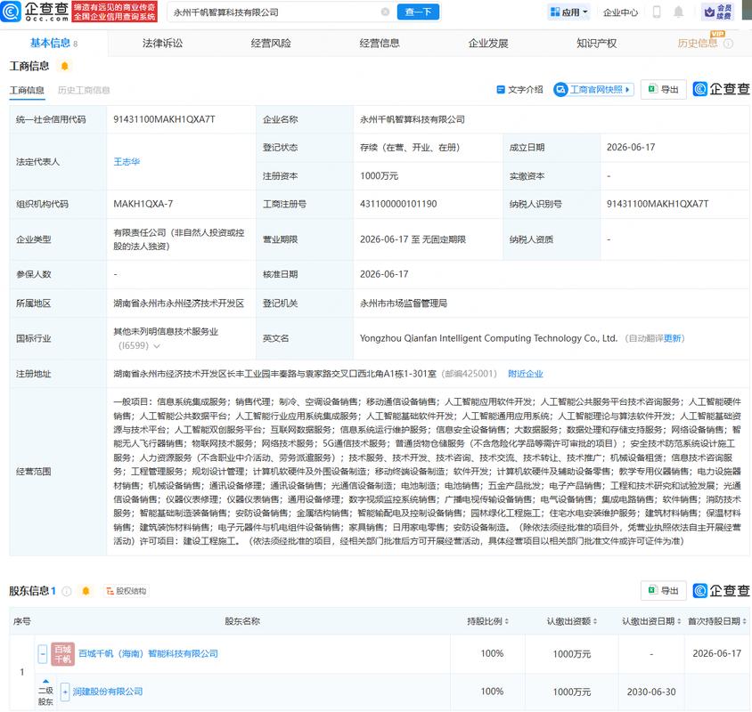 润建股份成立智算科技公司,含多项ai业务